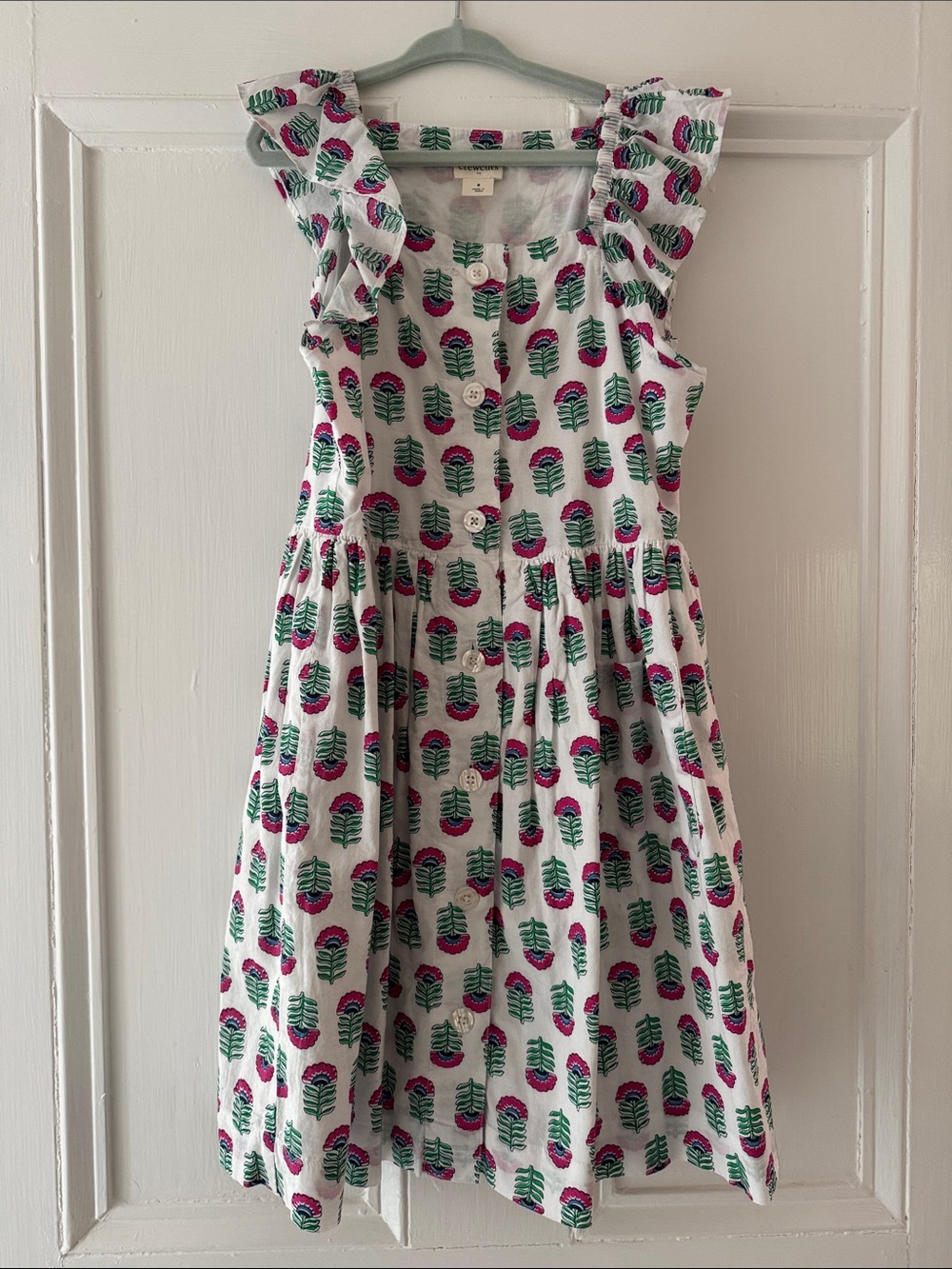 JCrew crewcuts Girls' White Floral-Print Summer Dress